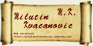 Milutin Kvačanović vizit kartica